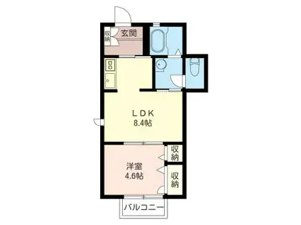 ルミエール(1LDK/1階)の間取り写真