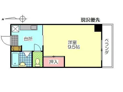 第二瑞木ビル(1K/2階)の間取り写真