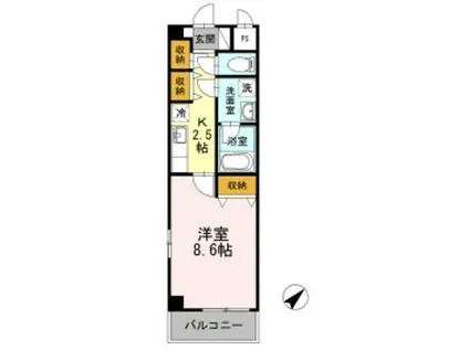 チャコール(1K/5階)の間取り写真