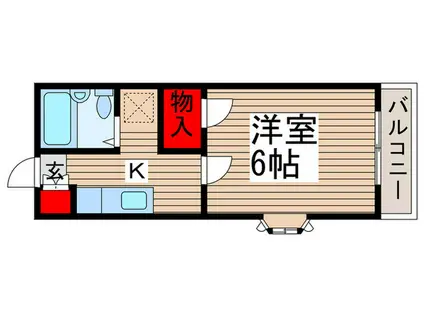 ヴィラージュ東上町(1K/1階)の間取り写真