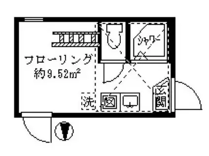 フェリスルチル(ワンルーム/2階)の間取り写真