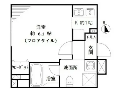 リベルタ東新宿(1K/4階)の間取り写真