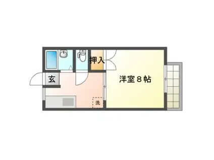 ドミ・ラ・フィーユ(1K/2階)の間取り写真