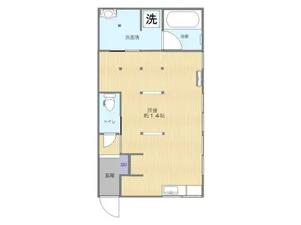 アパートエイム(ワンルーム/1階)の間取り写真