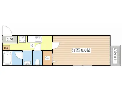 キャメローグ(1K/2階)の間取り写真