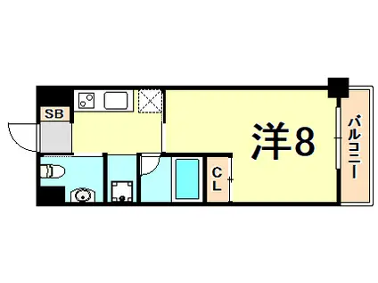 エスポワール春日野道II(1K/3階)の間取り写真