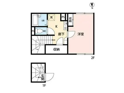 北金目2丁目アパート(1K/1階)の間取り写真