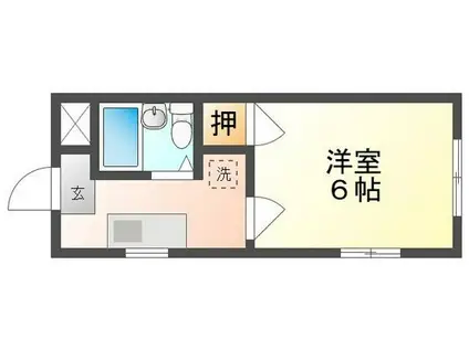 アーバン大供(1K/4階)の間取り写真