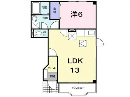 リバーランド瀬戸 A(1LDK/1階)の間取り写真