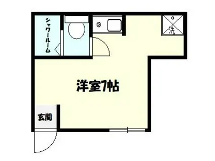 副都心線 雑司が谷駅 敷礼無 BT別  防犯カメラ有(ワンルーム/1階)の間取り写真