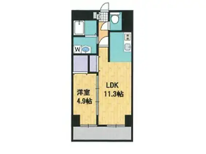 サエルマンション(1LDK/2階)の間取り写真