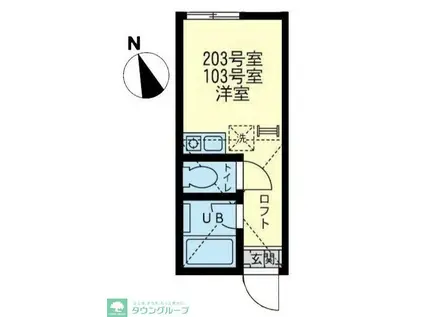 ユナイト小机パティオ・デ・コルドバ(ワンルーム/1階)の間取り写真