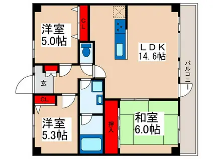 エル・モビック(3LDK/6階)の間取り写真