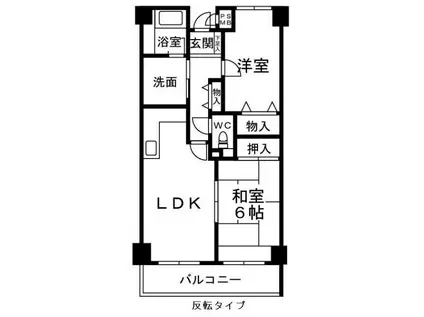 PRIME COURT(2LDK/2階)の間取り写真