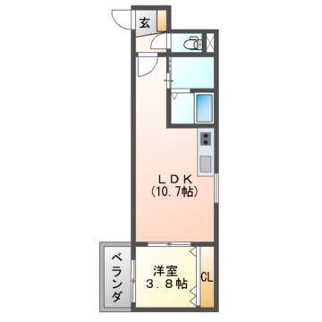 EIJU KOYAMA(1LDK/1階)の間取り写真