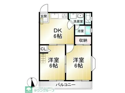 セレッソ(2DK/2階)の間取り写真