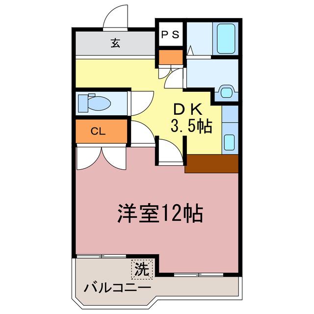 ノーブルハウス(1DK/2階)の間取り写真