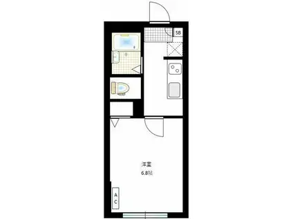 クレセント(1K/1階)の間取り写真