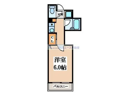 サンビュー(1K/2階)の間取り写真