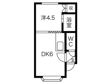 パステルコート21(1DK/3階)の間取り写真