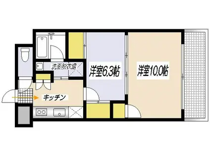 エイトバレー上天満(2K/4階)の間取り写真