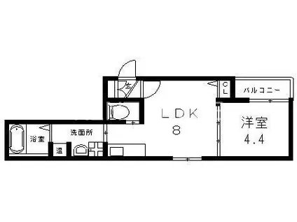 PARK MIRAIE 北巽(1LDK/3階)の間取り写真
