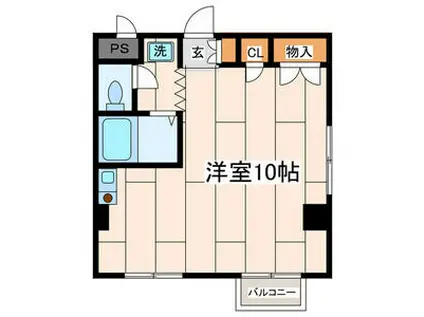 カメリアハイム(ワンルーム/2階)の間取り写真