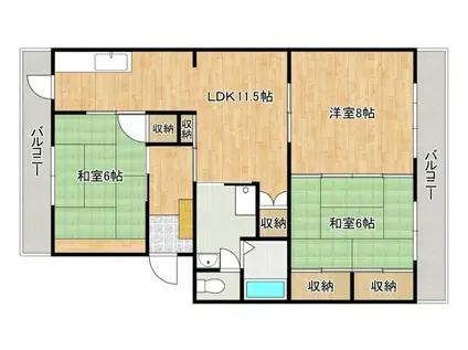 崎村第2ビル(3LDK/3階)の間取り写真