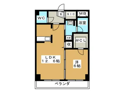 ブリエ南行徳(1LDK/3階)の間取り写真