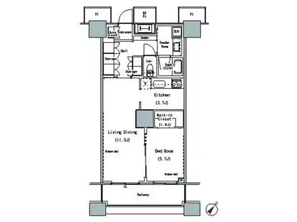 THE TOKYO TOWERS MID TOWER ザ・東京タワーズ(1LDK/7階)の間取り写真