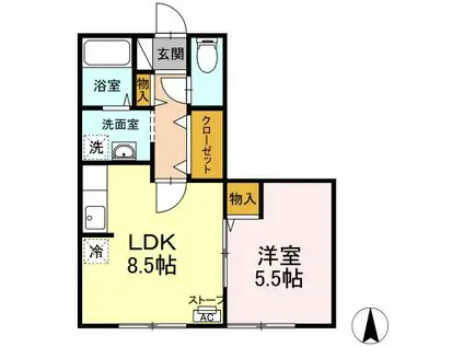 セジュールSE2秀(1LDK/2階)の間取り写真