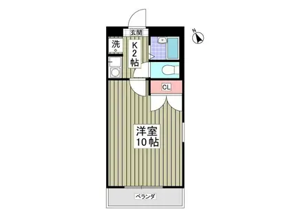 上前ハイツH(1K/1階)の間取り写真