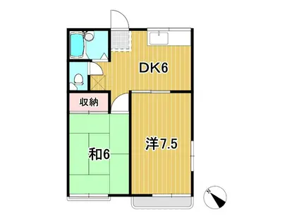 浜ハイツA(2DK/2階)の間取り写真