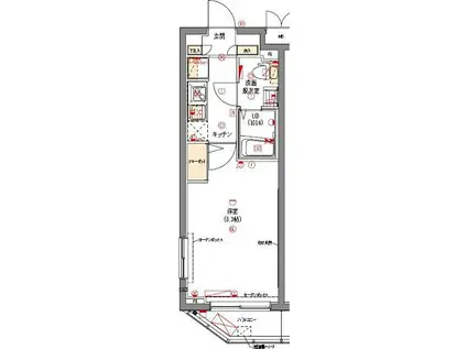 グロウワード東京ノースアリビエ(1K/2階)の間取り写真