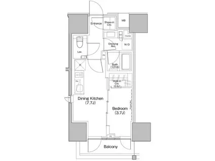 ザ・パークハビオ板橋区役所前(1DK/3階)の間取り写真