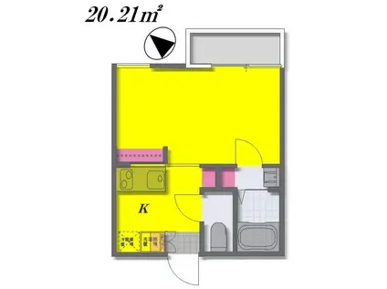 GSEL赤塚ジセルアカツカ(1K/2階)の間取り写真
