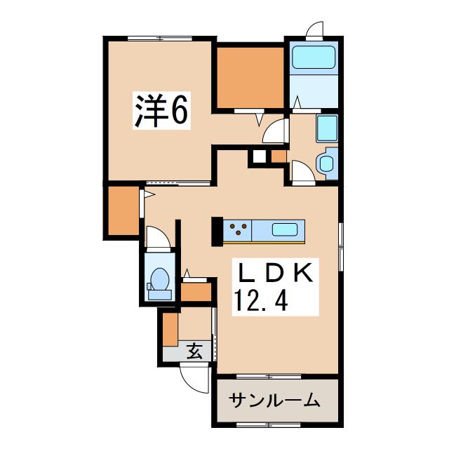フォレスタ・A(1LDK/1階)の間取り写真