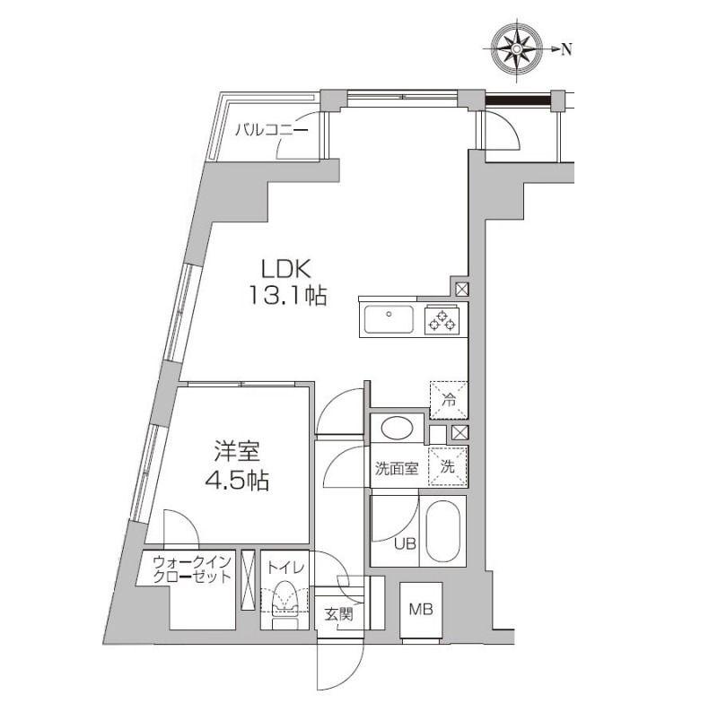 レジディア高円寺(1LDK/6階)の間取り写真
