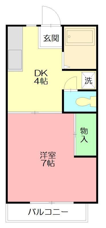 イマヂン(1DK/1階)の間取り写真