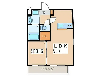 サントリーニ横浜(1LDK/1階)の間取り写真