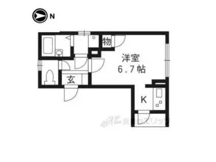 シャンテ西洞院(ワンルーム/2階)の間取り写真