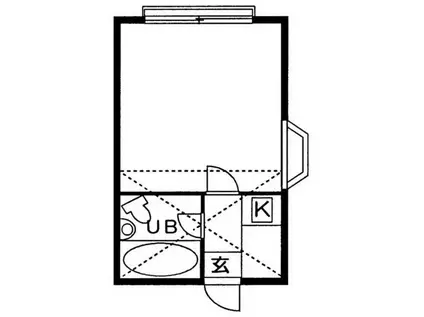 プラザドゥトレドA棟(1K/2階)の間取り写真