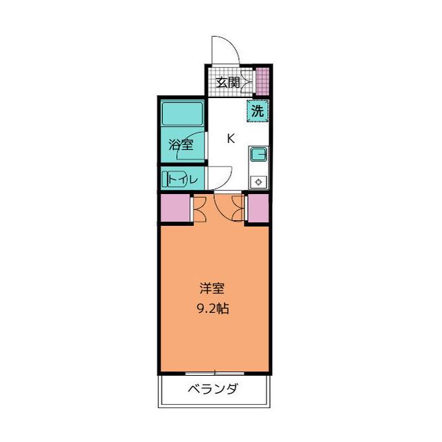 OSTクレスタ(1K/1階)の間取り写真