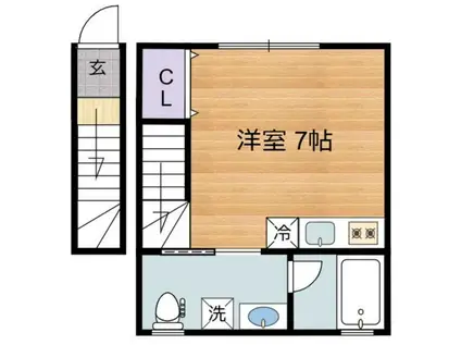 VERT CLAIR(ワンルーム/2階)の間取り写真