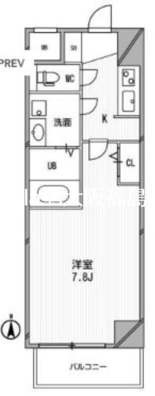 アーデンタワー西本町(1K/7階)の間取り写真