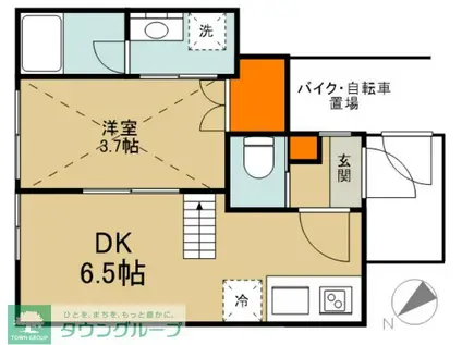 クレディ一之江(1DK/1階)の間取り写真