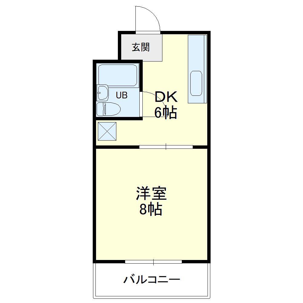 パークヒルズタカハタ(1DK/2階)の間取り写真