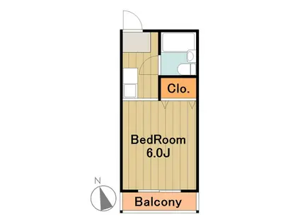 コンフォスタジオ永山(1K/2階)の間取り写真