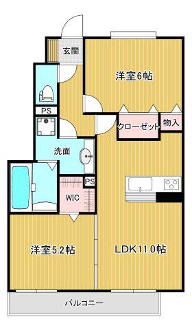 ボヌールメゾン(2LDK/1階)の間取り写真