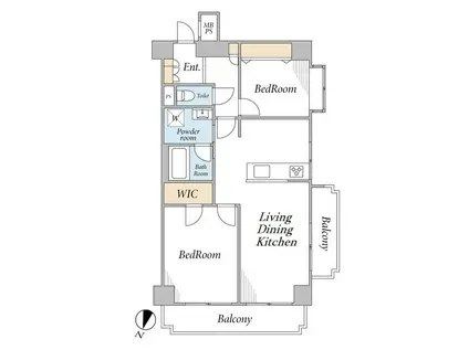 ライオンズマンション吉野町第5(2LDK/2階)の間取り写真
